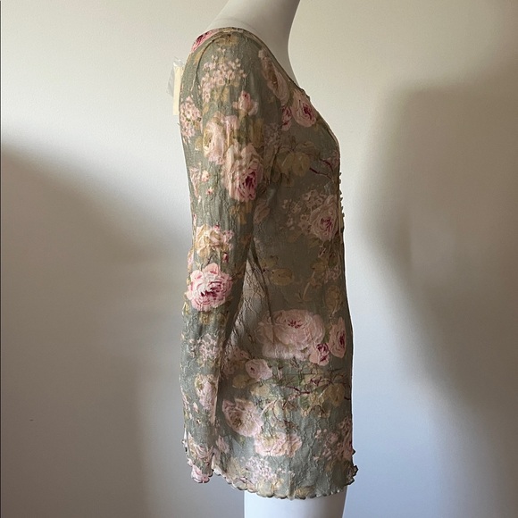 Ralph Lauren Denim & Supply Floral Sheer Long Sleeve Top with Lace Detail - Picture 7 of 13